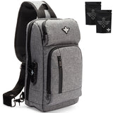 Erozul Equinox Smell Proof Crossbody Sling Bag With Combination Lock - Gray