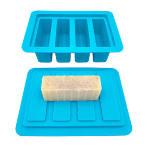 Gourmet Silicone Butter Mold with Lid Rectangle Tray with 4 Cavities