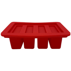 Gourmet Silicone Butter Mold with Lid Rectangle Tray with 4 Cavities