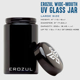 Erozul 250 ml Screw Top Airtight Wide Mouth Glass UV Jar