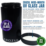 Erozul 250 ml Screw Top Airtight Wide Mouth Glass UV Jar