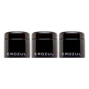 Erozul 60 ml Screw Top Airtight Wide Mouth Glass UV Jar - 3 Pack