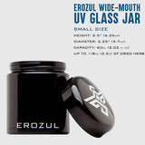 Erozul 60 ml Screw Top Airtight Wide Mouth Glass UV Jar - 3 Pack