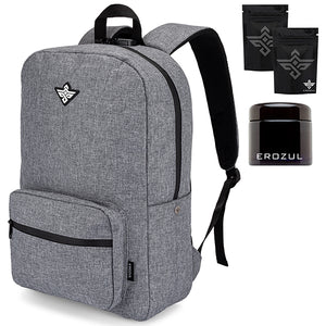 Erozul Legend Smell Proof Back Pack With Combination Lock - Gray